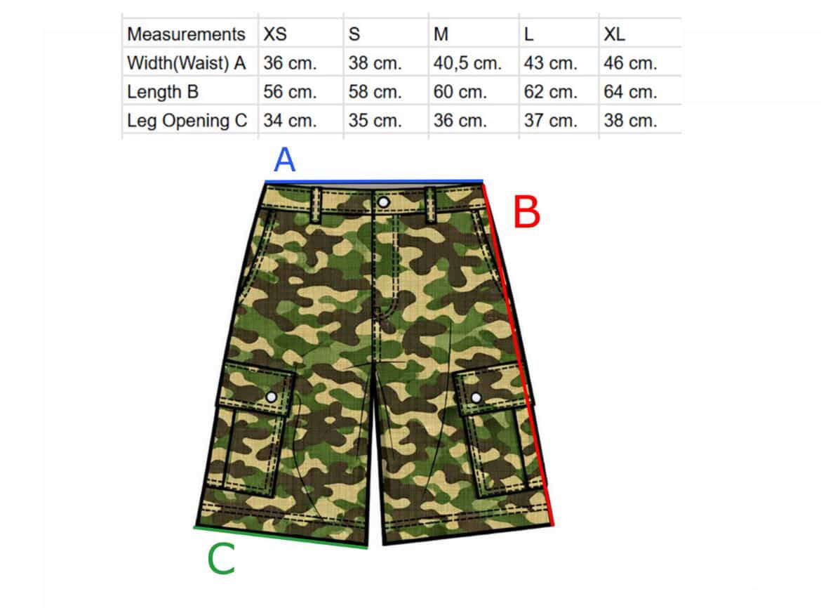 PennyClub Needlepunch Camo Cargo Shorts