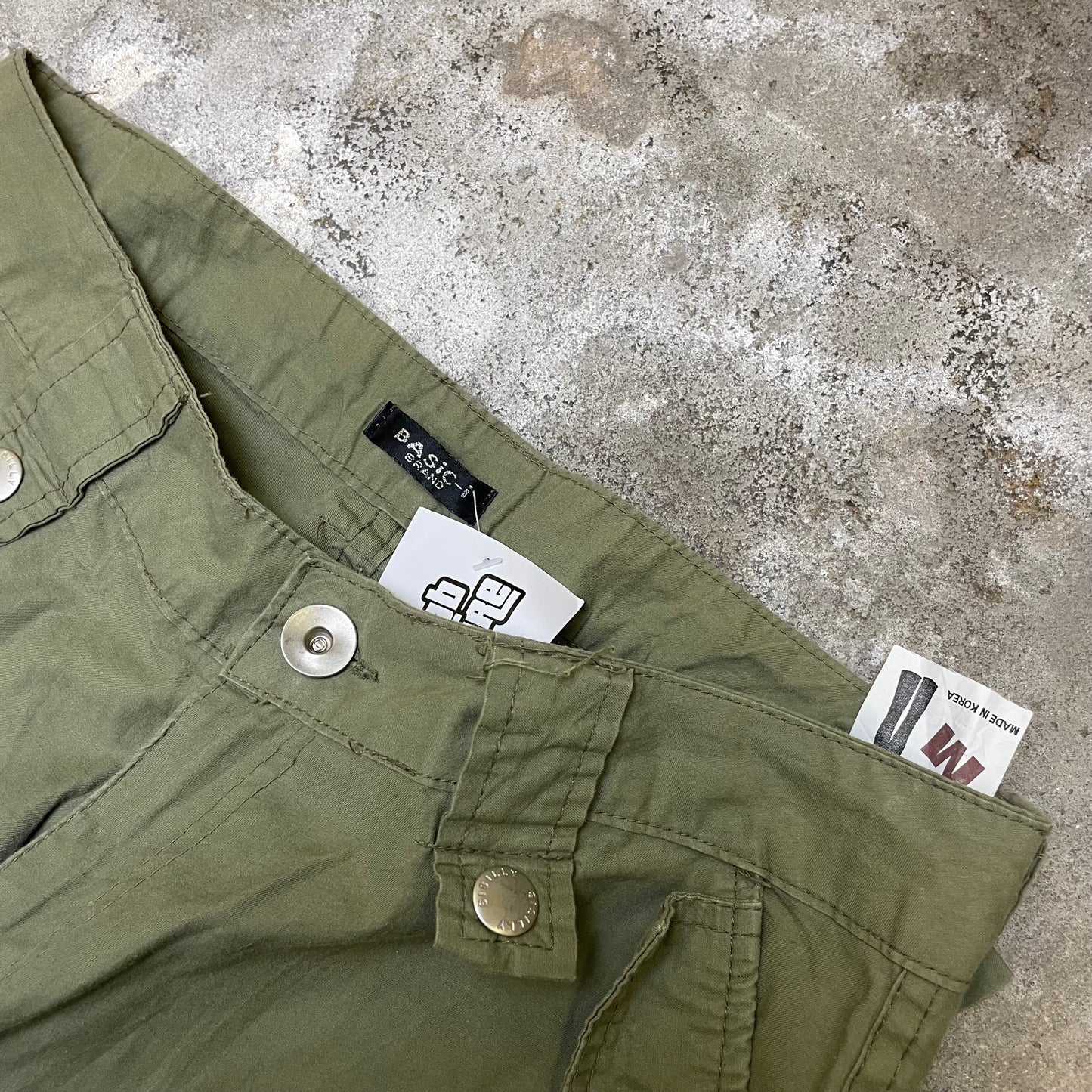 Y2k Baggy olive cargos (S)