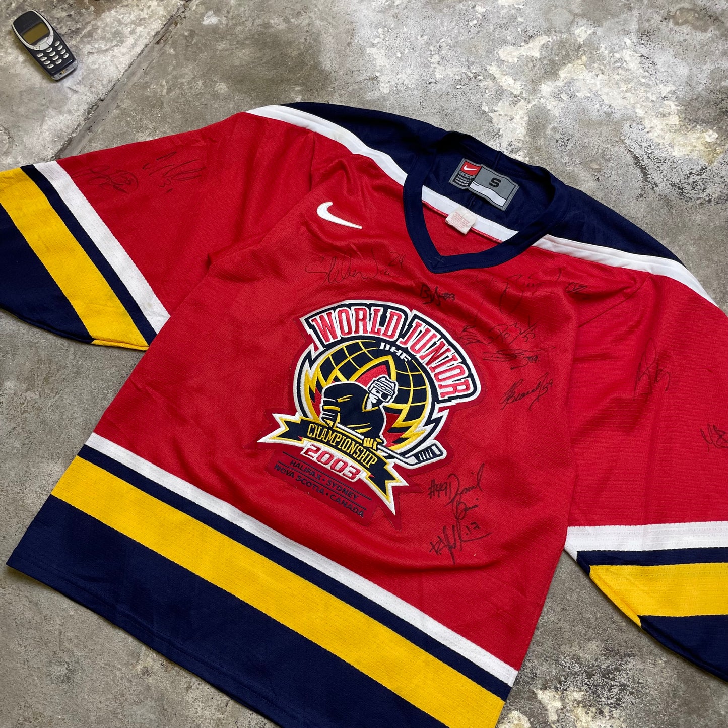 2003 Autographed World Junior Hockey jersey (S)