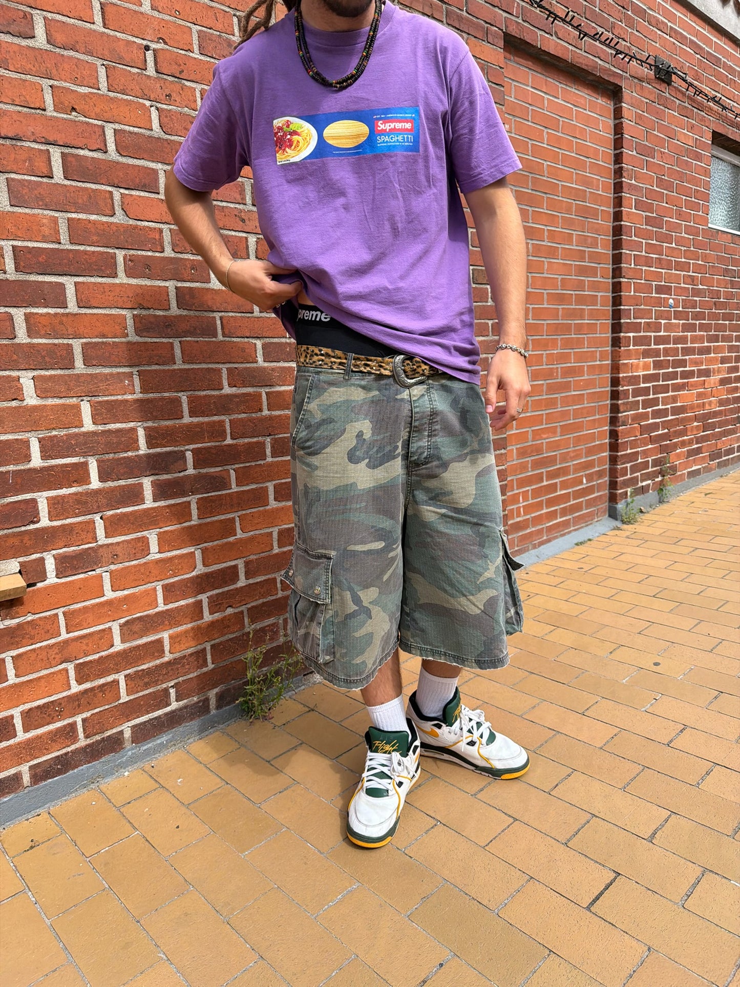 PennyClub Needlepunch Camo Cargo Shorts