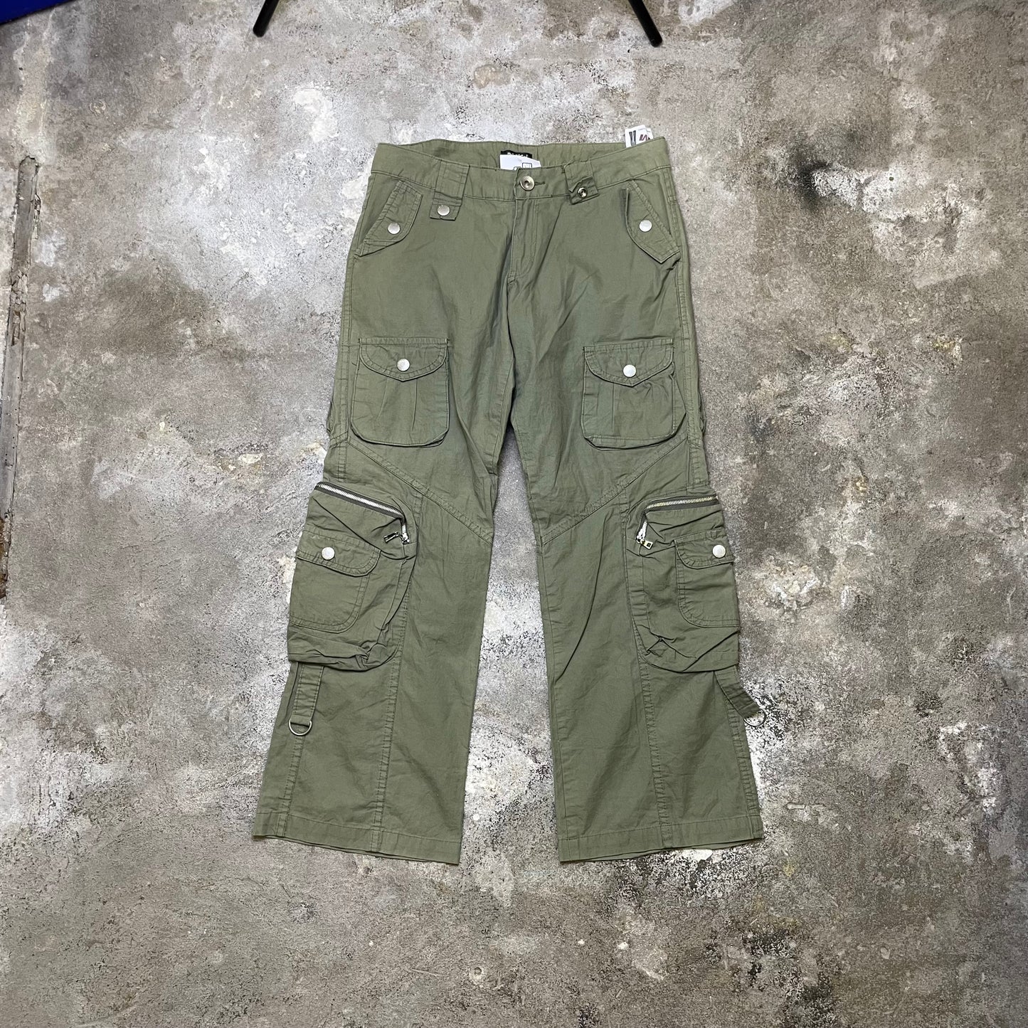 Y2k Baggy olive cargos (S)