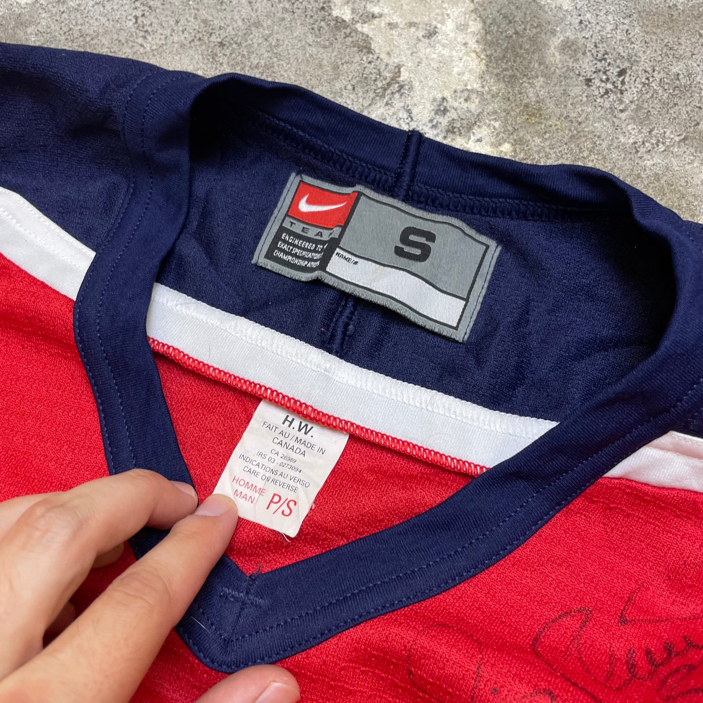 2003 Autographed World Junior Hockey jersey (S)
