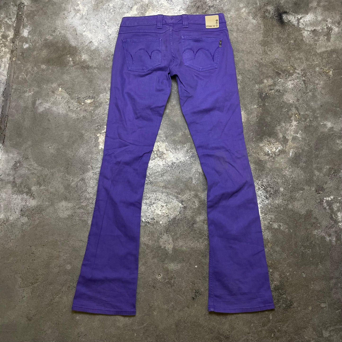 Purple Y2K Low Waist Jeans (M)