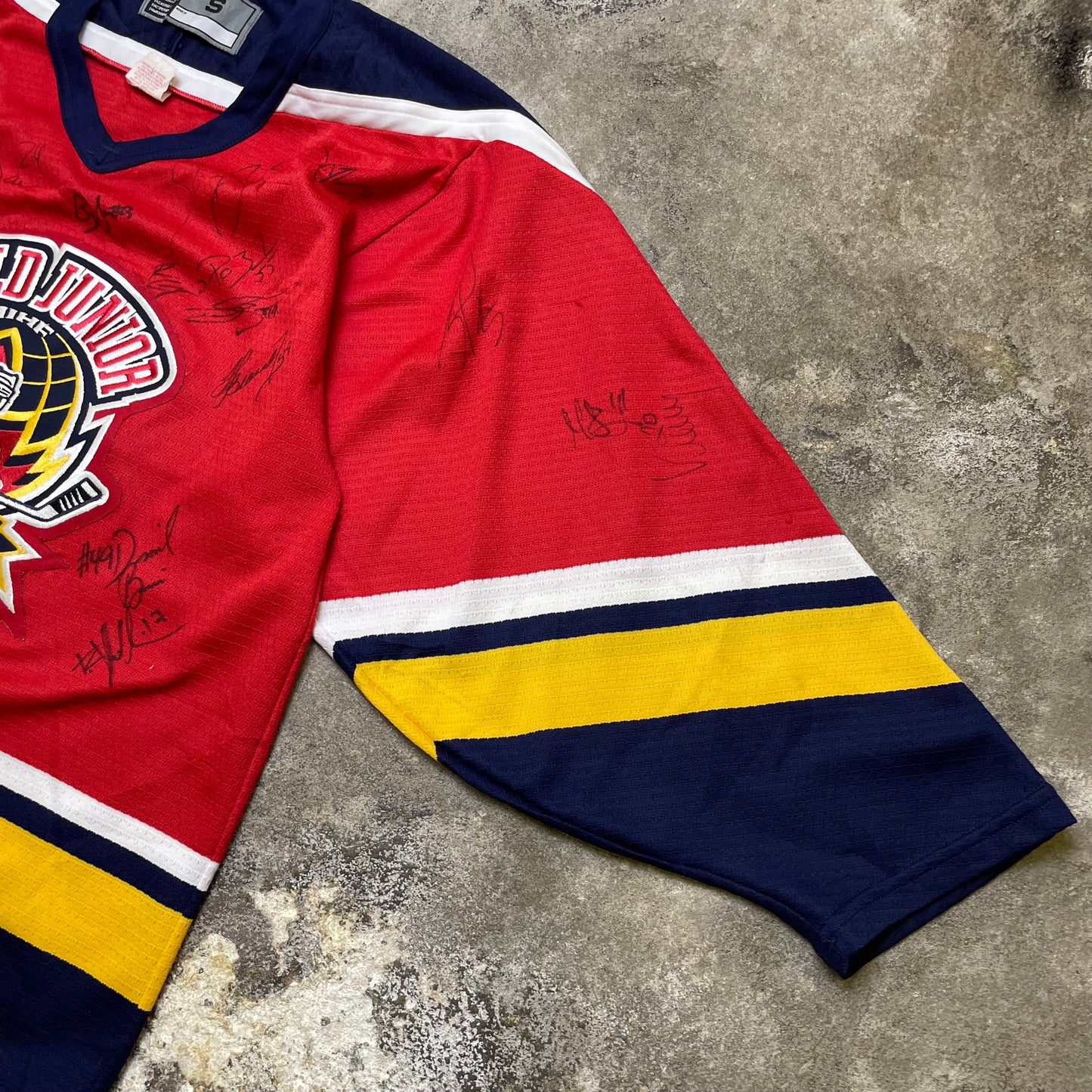 2003 Autographed World Junior Hockey jersey (S)